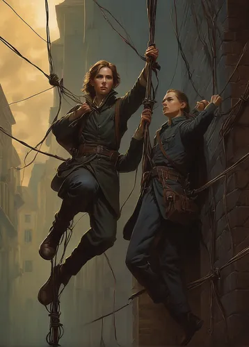 hanging elves,quarterstaff,heroic fantasy,longbow,bow and arrows,guards of the canyon,bows and arrows,elves,dwarves,brig,pathfinders,inward arrows,assassins,bellbind,game illustration,dwarfs,battling ropes,bow arrow,draw arrows,bow and arrow,Conceptual Art,Fantasy,Fantasy 28