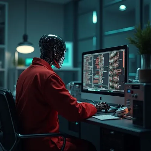 man with a computer,cybersurfers,cybertrader,cyberathlete,computer room,cyberpatrol,Photography,General,Realistic