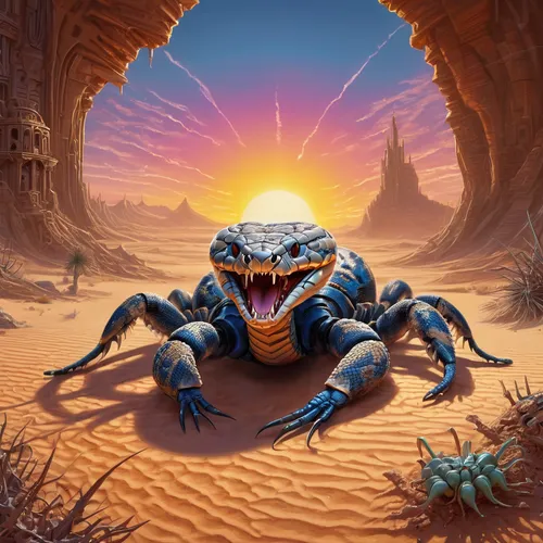 desert iguana,desert background,desert horned lizard,blue-winged wasteland insect,merzouga,landmannahellir,whiptail,iguanidae,splendor skink,coast horned lizard,sphinx pinastri,game illustration,western whiptail,capture desert,cynorhodon,kobold,sci fiction illustration,horned lizard,skink,guards of the canyon,Conceptual Art,Sci-Fi,Sci-Fi 03