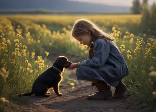 girl with dog,boy and dog,little boy and girl,tenderness,companion dog,little girl and mother,meadow play,girl picking flowers,vintage boy and girl,dog photography,girl and boy outdoor,labrador retriever,human and animal,innocence,the little girl,companionship,picking flowers,little girl,mans best friend,dog-photography,Photography,Documentary Photography,Documentary Photography 22