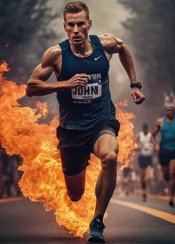 human torch,middle-distance running,long-distance running,olympic flame,olympic summer games,to run,running fast,run,half-marathon,racewalking,combustion,runner,lucus burns,the sports of the olympic,track and field athletics,free running,running frog,multi-sport event,800 metres,running shoe,Illustration,Realistic Fantasy,Realistic Fantasy 15