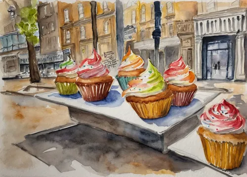 watercolor paris,watercolor paris shops,watercolor cafe,pastry shop,cup cakes,cake shop,cream cup cakes,watercolor tea shop,coffee watercolor,watercolor painting,cupcake paper,ice cream shop,cupcakes,watercolor paris balcony,ice cream parlor,watercolor shops,ice cream cones,watercolor macaroon,soft serve ice creams,watercolor sketch,Conceptual Art,Oil color,Oil Color 22