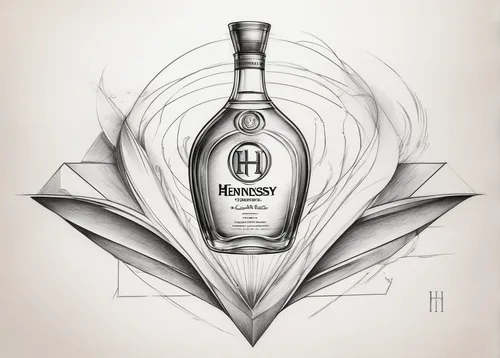 Design an avant-garde Hennessy logo with a futuristic touch, embodying innovation and forward-thinking.,tequila bottle,bottle fiery,tennessee whiskey,chivas regal,whiskey,blended whiskey,whisk,liquor,