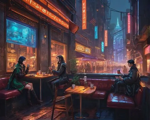 izakaya,street cafe,paris cafe,the coffee shop,coffee shop,new york restaurant,neon coffee,diner,watercolor cafe,drinking establishment,unique bar,evening atmosphere,cyberpunk,cat's cafe,bistro,women at cafe,cafe,pizzeria,coffeehouse,retro diner,Illustration,Realistic Fantasy,Realistic Fantasy 42