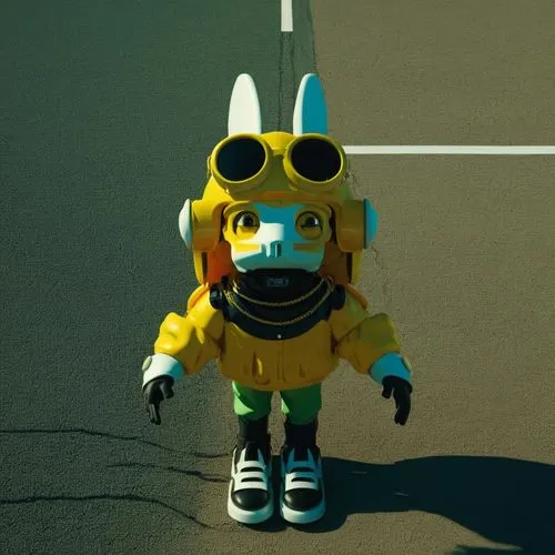 bright colors,robonaut,pubg mascot,3d render,bohlander,tennis,yellow jacket,kidrobot,patroller,teamtennis,minimo,minibot,lowpoly,robnik,3d model,metabee,3d rendered,rabbot,rabbids,tennis coach,tennis 