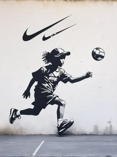 wall & ball sports,soccer kick,street football,nike,tinker,freestyle football,woman playing tennis,street sports,streetball,women's football,stencil,tennis,silhouette art,tennis shoe,women's handball,art silhouette,frontenis,sports wall,wall art,air jordan,Conceptual Art,Graffiti Art,Graffiti Art 12