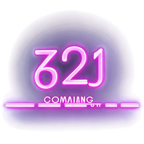 Coming soon, movie poster, futuristic background, neon lights, countdown numbers, 3D effects, metallic texture, glowing edges, dark ambient, low-angle shot, cinematic composition, shallow depth of fie