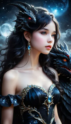 fantasy art,fantasy picture,fantasy woman,fantasy portrait,heroic fantasy,3d fantasy,dark angel,faery,faerie,fairy tale character,fantasy girl,queen of the night,black dragon,fairy queen,sorceress,antasy,zodiac sign libra,fantasy,dark elf,blue enchantress,Conceptual Art,Fantasy,Fantasy 11