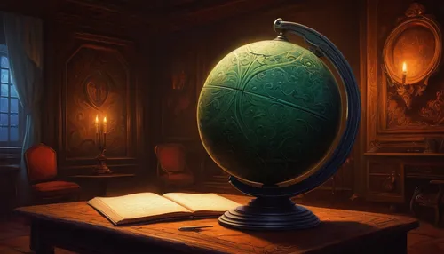 terrestrial globe,armillary sphere,globe,crystal ball,crystal ball-photography,the globe,yard globe,globes,glass sphere,painting easter egg,goblet,christmas globe,magic mirror,medieval hourglass,magic grimoire,divination,clockmaker,apothecary,reading magnifying glass,sci fiction illustration,Illustration,Realistic Fantasy,Realistic Fantasy 26