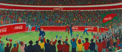 rfk stadium,stadium,european football championship,football stadium,sport venue,sports wall,khokhloma painting,athletic field,soccer-specific stadium,oil on canvas,athletic,olympiaturm,stade,the sea of red,football fans,oil painting on canvas,2004,stadium falcon,sports ground,multi-sport event,Art,Classical Oil Painting,Classical Oil Painting 27