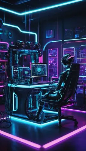 computer room,neon coffee,cyberpunk,cinema 4d,ufo interior,cyber,80's design,neon human resources,neon ghosts,cyberspace,the server room,3d render,computer desk,neon,futuristic,club chair,computer workstation,aesthetic,computer,computer art,Photography,Artistic Photography,Artistic Photography 12