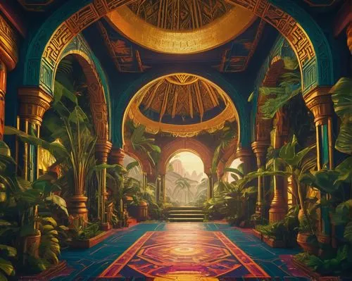 hall of the fallen,labyrinthian,agrabah,sanctum,paradisus,karakas,corridors,theed,ornate room,corridor,oasis,fantasy world,atlantis,conservatory,mihrab,the mystical path,passage,neotraditional,ghudayer,grandeur,Unique,Pixel,Pixel 04