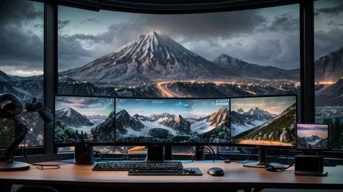 monitor wall,fractal design,monitors,computer monitor,blur office background,desktop computer,computer workstation,computer screen,monitor,computer room,lures and buy new desktop,the computer screen,c