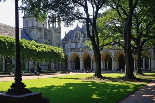 solesmes,collegiate basilica,sewanee,notre dame,abbaye de belloc,tulane,cloister,abbaye,cloisters,gasson,bourges,josephinum,oglethorpe,quadrangle,lisieux,peterhouse,iisc,michaelhouse,natchitoches,notredame,Illustration,Retro,Retro 25