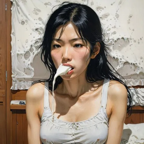 smoking girl,asian woman,xiaofei,victoria smoking,mari makinami,japanese woman,Illustration,Japanese style,Japanese Style 10