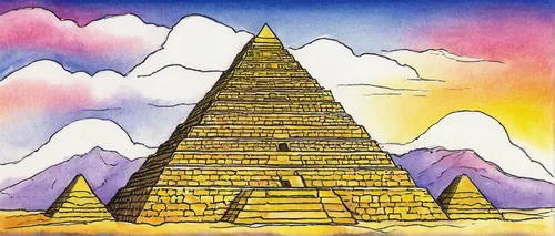 step pyramid,pyramid,pyramids,eastern pyramid,stone pyramid,kharut pyramid,the great pyramid of giza,khufu,colored pencil background,russian pyramid,tower of babel,giza,maya civilization,glass pyramid,chichen-itza,stupa,pharaohs,tipi,khokhloma painting,temples,Conceptual Art,Daily,Daily 28