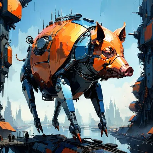 cartoon pig,pig,cyberdog,boar,sapidus,duroc,pig dog,rhino,boars,suckling pig,mecha,inner pig dog,garrison,cyberpunk,wild boar,armored animal,electric donkey,postapocalyptic,dogmeat,mech,Conceptual Art,Sci-Fi,Sci-Fi 01