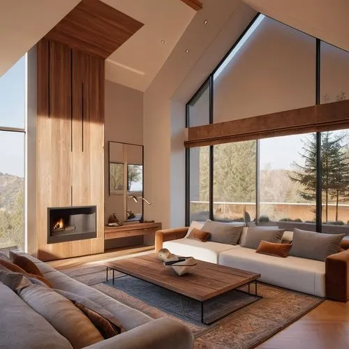 modern living room,interior modern design,wooden windows,living room,modern decor,dunes house,livingroom,cubic house,contemporary decor,fire place,interior design,modern room,house in the mountains,frame house,modern house,modern architecture,family room,californian white oak,sitting room,house in mountains,Photography,General,Realistic