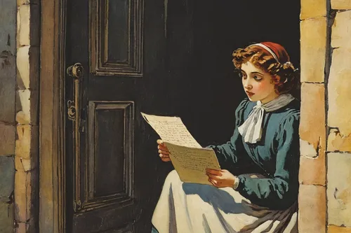 blonde woman reading a newspaper,girl studying,girl at the computer,child with a book,people reading newspaper,little girl reading,girl with bread-and-butter,newspaper delivery,a letter,reading magnifying glass,woman holding pie,children studying,love letter,reading,girl with cloth,tutor,jane austen,the girl studies press,david bates,newspaper reading,Art,Classical Oil Painting,Classical Oil Painting 11