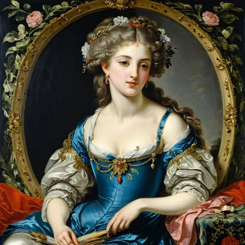 batoni,mademoiselle,rococo,portrait of a woman,cenerentola,portrait of a girl,antoinette,principessa,eugenie,guarini,lucrezia,rosnazura,greuze,liselotte,susanna,apolonia,frederique,malplaquet,parmigianino,young woman,Art,Classical Oil Painting,Classical Oil Painting 17