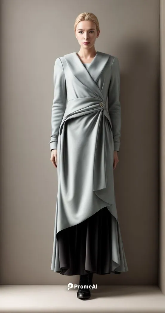 garment,plus-size model,imperial coat,one-piece garment,overskirt,sheath dress,women's clothing,sackcloth textured,dress form,gradient mesh,plus-size,women clothes,woman in menswear,overcoat,long coat