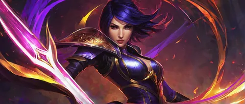 lux,violet head elf,sorceress,gold and purple,purple and gold,tiber riven,cassiopeia,swordswoman,elza,atala,violet,goddess of justice,symetra,widowmaker,nova,female warrior,summoner,monsoon banner,dark elf,fantasia,Conceptual Art,Oil color,Oil Color 15