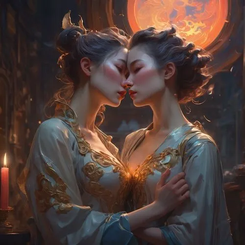 romantic portrait,girl kiss,amorous,kissing,masquerade,kiss,fantasy portrait,fantasy picture,mother kiss,kiss flowers,romantic night,fantasy art,serenade,mirror of souls,romantic scene,kisses,smooch,whispering,moonlit night,scent of roses,Conceptual Art,Fantasy,Fantasy 01