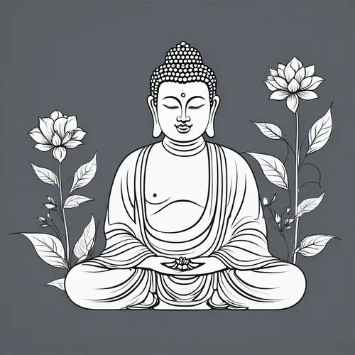 dhammapada,buddha purnima,padmasana,buddhaghosa,prajnaparamita,bodhicitta,amitabha,buddhadev,buddha,buddhadharma,nibbana,dhamma,rahula,gautama,tathagata,meditator,buddist,shakyamuni,dhammananda,siddharta,Illustration,Black and White,Black and White 04