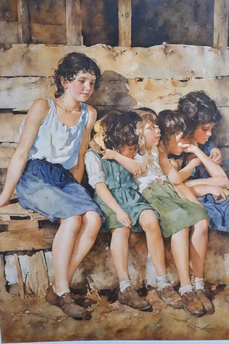 children studying,children girls,children drawing,children,vintage children,oil painting,school children,pictures of the children,khokhloma painting,little girls,orphans,the mother and children,oil on canvas,mother with children,oil painting on canvas,children playing,happy children playing in the forest,church painting,children's interior,mother and children,Conceptual Art,Oil color,Oil Color 05