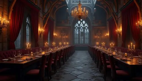 hall of the fallen,ornate room,dining room,gringotts,fine dining restaurant,exclusive banquet,haunted cathedral,hogwarts,banquette,long table,place setting,dining,a restaurant,candle light dinner,candlelights,breakfast room,candelabra,volturi,ristorante,candelabras,Photography,General,Realistic