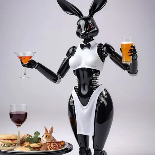 rabbot,animatronic,easter brunch,robosapien,barbot,fembot,robocup,glados,evangelion eva 00 unit,gastronomes,wagamama,enjoy the meal,transhumanism,waiter,fourze,restauranteur,animatronics,tokusatsu,fine dining restaurant,evangelion,Photography,General,Realistic