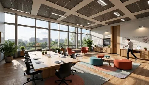 modern office,offices,creative office,daylighting,bureaux,blur office background,conference room,working space,meeting room,revit,3d rendering,headoffice,loft,ideacentre,board room,oticon,workspaces,school design,staroffice,office