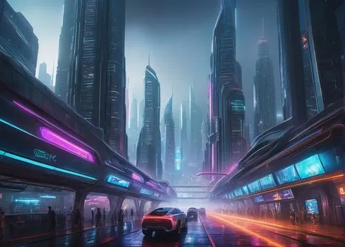 futuristic landscape,cybercity,cyberpunk,bladerunner,futuristic,coruscant,cybertown,autopia,futuristic car,futurist,superhighways,cyberworld,tron,sci - fi,futurists,metropolis,cityscape,polara,fantasy city,scifi,Illustration,Abstract Fantasy,Abstract Fantasy 21