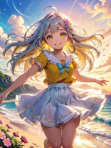 summer background,kanon,granai,nanako,springtime background,sea of flowers,spring background,takane,beach background,bloomie,bright sun,at sea,kokoro,summer sky,colorful background,flower background,ocean background,ocean,transparent background,nazrin,Anime,Anime,Traditional