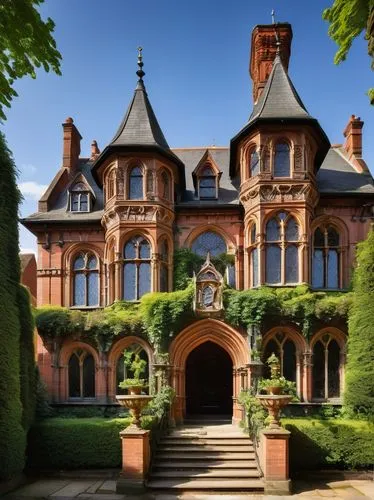 easthampstead,marylhurst,ingestre,rufford,lilleshall,fairy tale castle,mountstuart,filoli,woodburn,wightwick,frederic church,tylney,stranmillis,victorian house,hughenden,tyntesfield,fairytale castle,somerleyton,victoriana,kykuit,Art,Classical Oil Painting,Classical Oil Painting 24