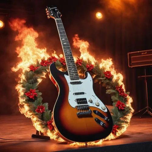 concert guitar,epiphone,bonamassa,derivable,hellacopters,framus,the guitar,slash,guitarra,firebird,malmsteen,fireflight,conflagration,hellfire,mosrite,fire background,blackened,molten,electric guitar,lake of fire,Photography,General,Realistic