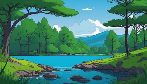 landscape background,forest background,mountain scene,mountain landscape,background vector,cartoon video game background,river landscape,mountains,mountain lake,nature landscape,lake,mountainlake,background view nature,mountainous landscape,alpine lake,forest landscape,lake tanuki,natural landscape,mountain,salt meadow landscape,Illustration,American Style,American Style 14