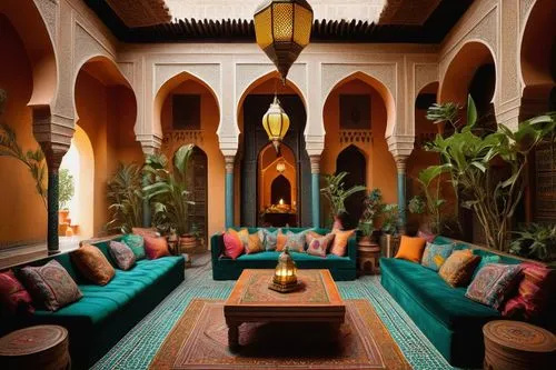 riad,amanresorts,marrakesh,moroccan pattern,marrakech,morocco,la kasbah,interior decor,mahdavi,marocco,souk madinat jumeirah,morocco lanterns,habtoor,haveli,inside courtyard,marocchi,rotana,hotel lobby,kasbah,islamic lamps,Illustration,Retro,Retro 11