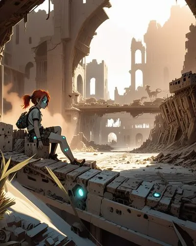 ruins,transistor,ruin,destroyed city,kuribayashi,firefight,Conceptual Art,Sci-Fi,Sci-Fi 17