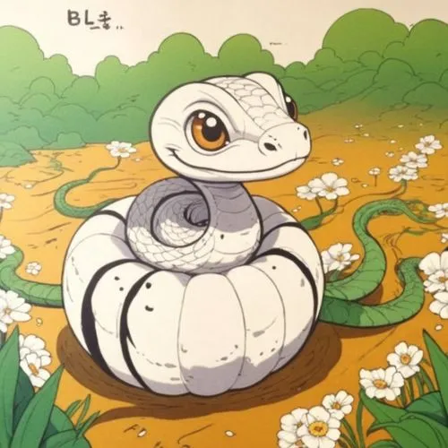 水墨畫的小蛇,an illustration of a snake with an open mouth,shabdrung,budai,bulba,bufo,belly painting,biki,Illustration,Children,Children 02