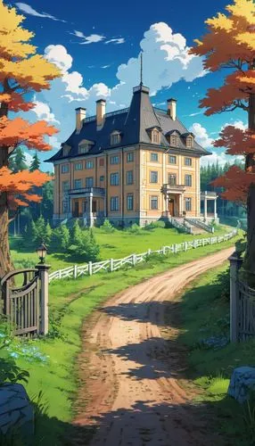 country estate,butka,sylvania,country house,dreamhouse,country hotel,Illustration,Japanese style,Japanese Style 03