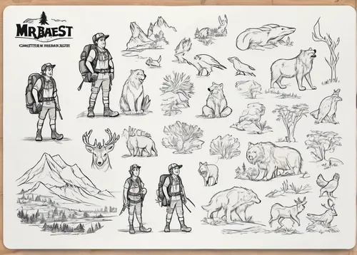 Create an adventurous MrBeast logo inspired by nature, featuring wilderness and vibrant landscapes.,moose,mammals,concept art,elephants and mammoths,molasses,mustelid,forest animals,hoary marmot,hiker