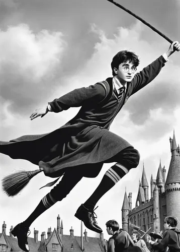 broomstick,harry potter,mary poppins,potter,hogwarts,chimney sweeper,chimney sweep,wand,witch broom,bow and arrow,quarterstaff,hogwarts express,the pied piper of hamelin,wizards,wizard,broom,wizardry,fly a kite,albus,newt,Photography,Black and white photography,Black and White Photography 13