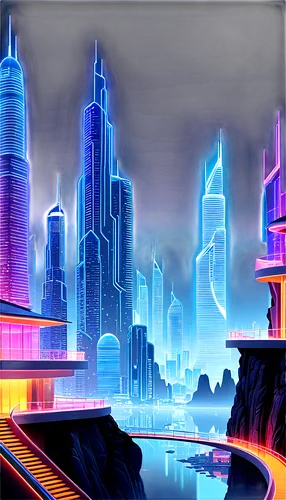 cybercity,futuristic landscape,cybertown,fantasy city,cityscape,cyberport,tron,colorful city,city skyline,cyberworld,metropolis,cyberia,city highway,city scape,black city,city at night,cyberscene,motorcity,city cities,megapolis,Illustration,Black and White,Black and White 04