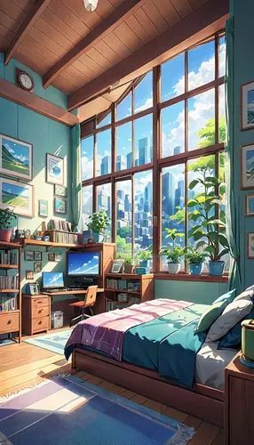 boy's room picture,studio ghibli,morning light,the cabin in the mountains,sleeping room,children's bedroom,kids room,cabin,dormitory,study room,modern room,the little girl's room,room,summer cottage,bedroom window,great room,sky apartment,classroom,small cabin,livingroom,Anime,Anime,Realistic