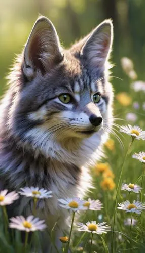 flower cat,norwegian forest cat,mow,blossom kitten,on a wild flower,felidae,american bobtail,wild cat,animal feline,flower animal,cat vector,cat image,feral cat,malamute,cat,siberian cat,cat european,majestic nature,springtime background,breed cat,Illustration,Japanese style,Japanese Style 17