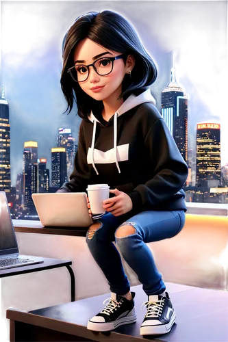 girl studying,girl at the computer,animated cartoon,blur office background,bookkeeper,cute cartoon image,digital compositing,cute cartoon character,animator,office worker,night administrator,agnes,librarian,girl sitting,illustrator,student,download icon,tutoring,tutor,school administration software,Unique,3D,3D Character