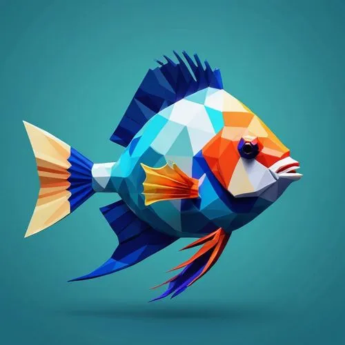 blue fish,snapfish,ornamental fish,fish in water,blue stripe fish,fishbase,Unique,3D,Low Poly