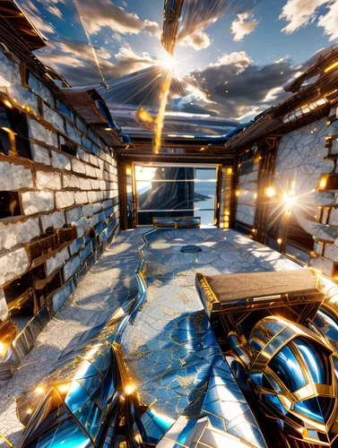 the tile plug-in,immersion,mining facility,fractal environment,euclid,tileable,penumbra,hall of the fallen,anomaly,metallurgy,virtual landscape,skylight,metal rust,vault,salt extraction,wooden beams,salt farm,visual effect lighting,cosmetics counter,formwork