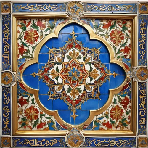 spanish tile,motifs of blue stars,floral ornament,kippah,islamic pattern,circular ornament,moroccan pattern,rangoli,tile,khamsa,ceramic tile,quatrefoil,wall panel,ornament,jerusalem,arabesque,ottoman,ceiling,mosaic glass,topkapi,Illustration,Realistic Fantasy,Realistic Fantasy 43